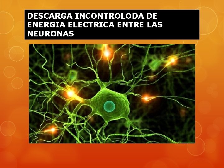 DESCARGA INCONTROLODA DE ENERGIA ELECTRICA ENTRE LAS NEURONAS 