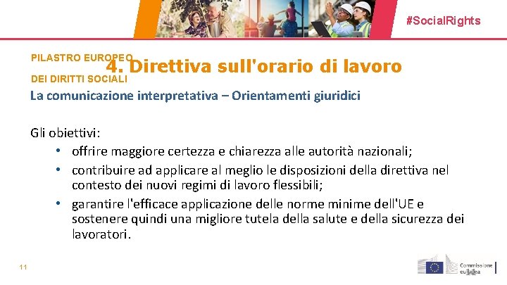 #Social. Rights PILASTRO EUROPEO 4. Direttiva sull'orario di lavoro DEI DIRITTI SOCIALI La comunicazione