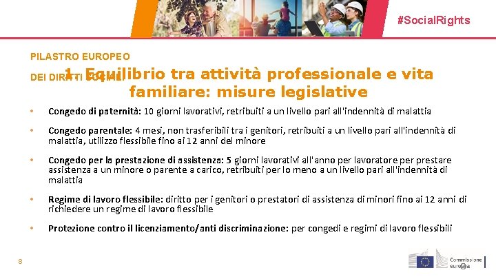 #Social. Rights PILASTRO EUROPEO 1. Equilibrio tra attività professionale e vita DEI DIRITTI SOCIALI