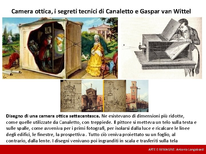 Camera ottica, i segreti tecnici di Canaletto e Gaspar van Wittel Disegno di una