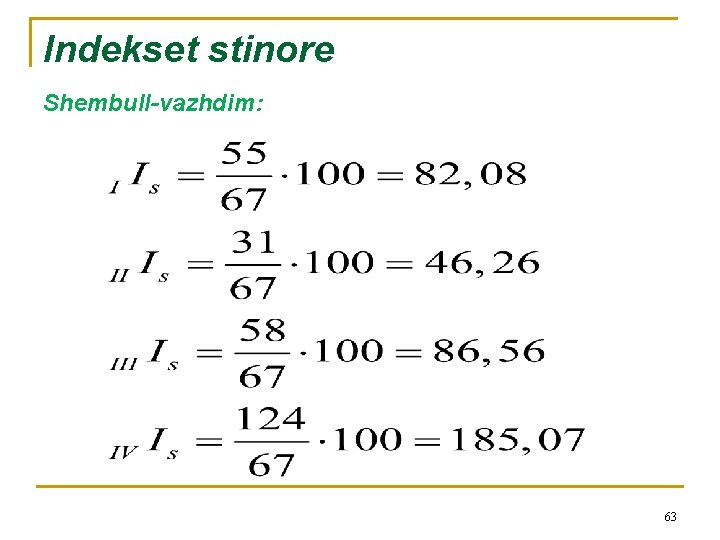 Indekset stinore Shembull-vazhdim: 63 