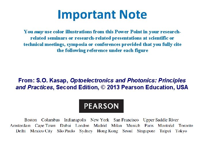 Important Note You may use color illustrations from this Power Point in your researchrelated