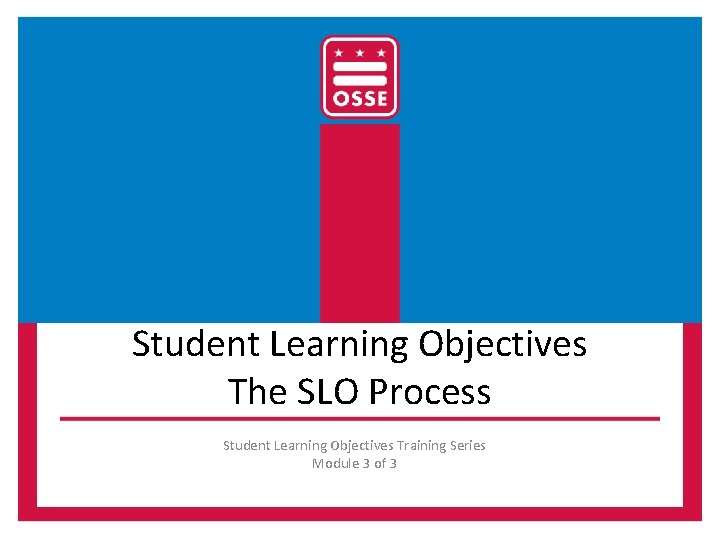 Student Learning Objectives The SLO Process Student Learning Objectives Training Series Module 3 of