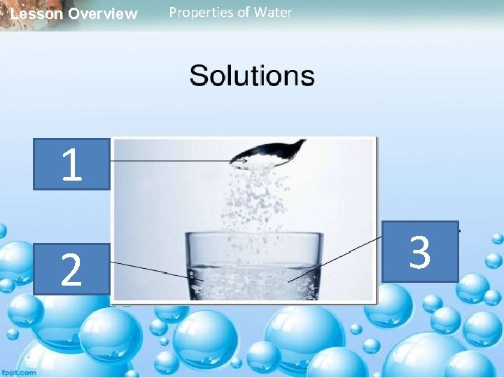 Lesson Overview Properties of Water 1 2 3 