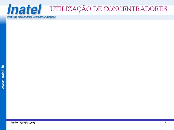 UTILIZAÇÃO DE CONCENTRADORES Redes Telefônicas 8 