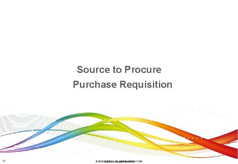 Source to Procure Purchase Requisition 30 © 2018 WIPRO LTD | WWW. WIPRO. COM