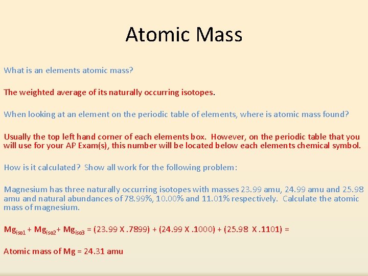 2 8 2 9 Atomic Mass Molar Mass