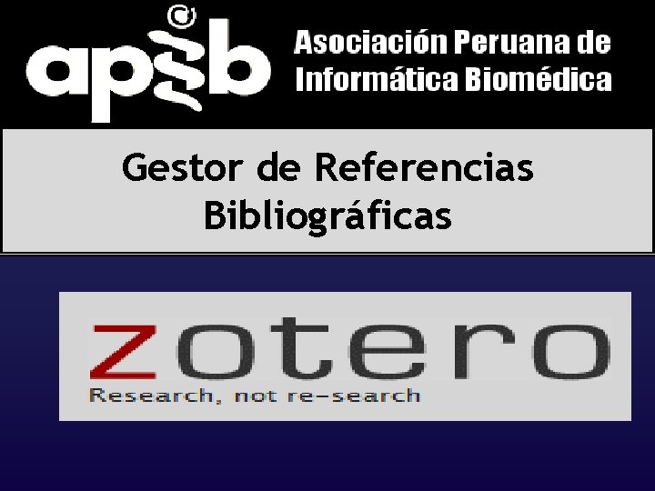 Gestor de Referencias Bibliográficas Gestor de Referencias Bibliográficas