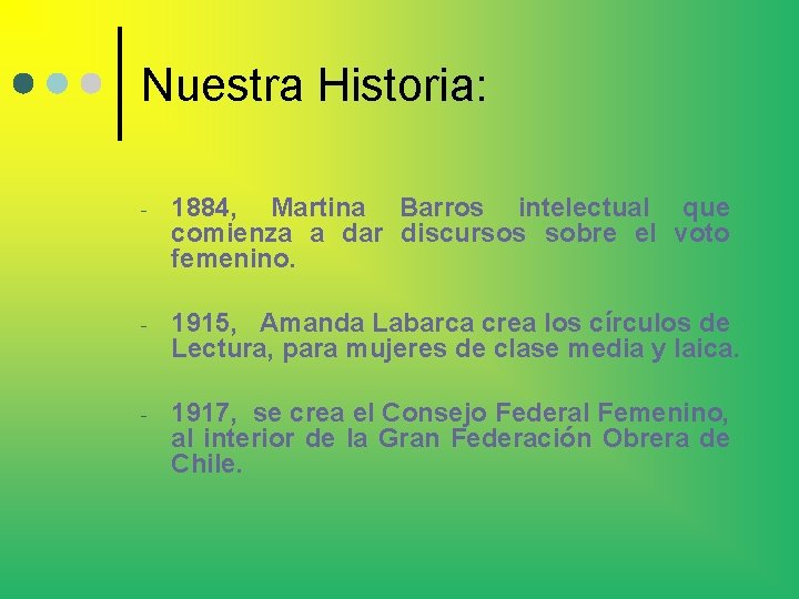 Nuestra Historia: - 1884, Martina Barros intelectual que comienza a dar discursos sobre el