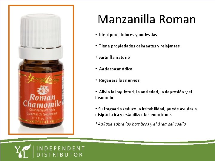 Manzanilla Roman • Ideal para dolores y molestias • Tiene propiedades calmantes y relajantes