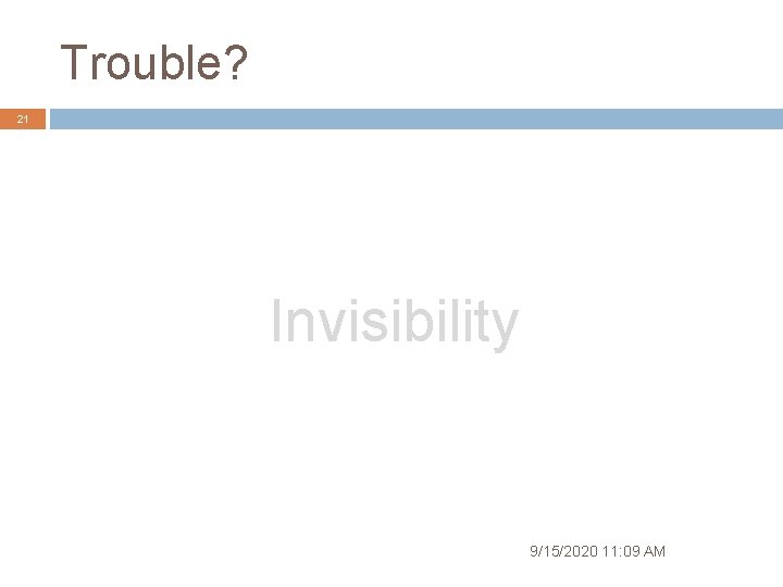 Trouble? 21 Invisibility 9/15/2020 11: 09 AM 