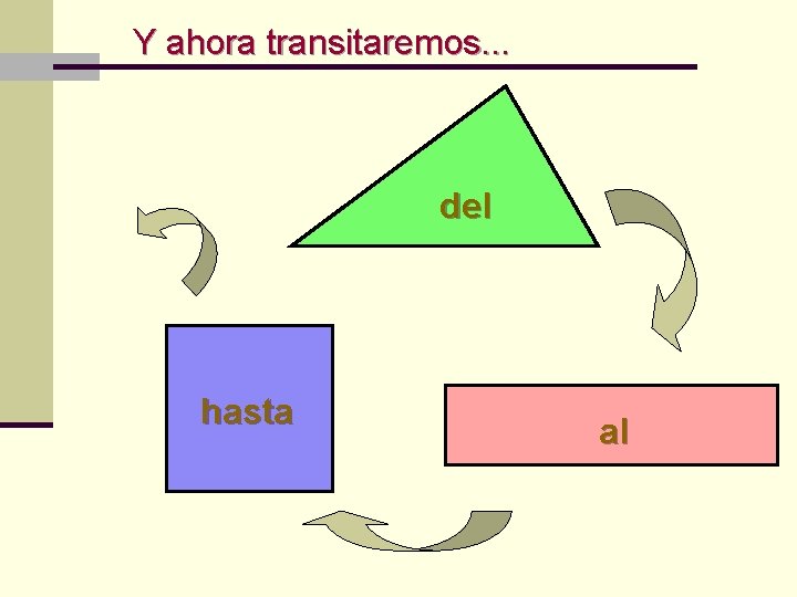 Y ahora transitaremos. . . del hasta al Y ahora transitaremos. . . del hasta al
