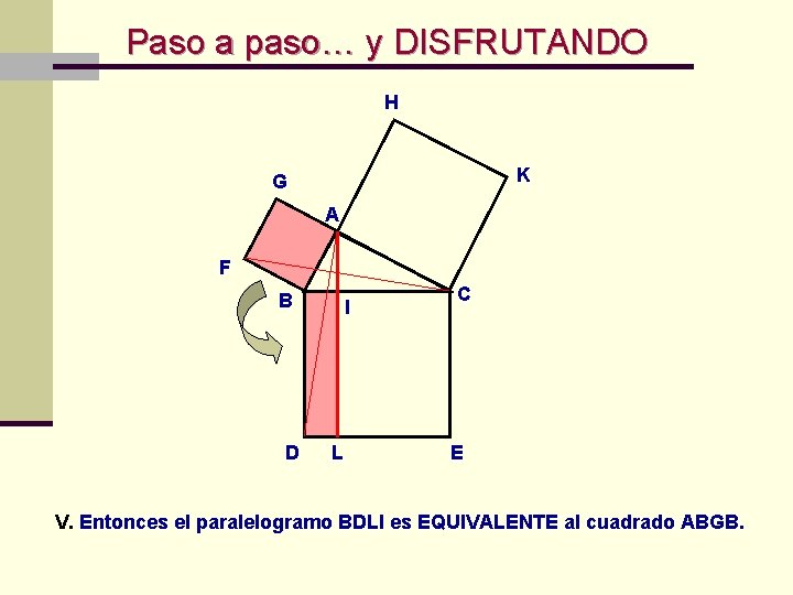 Paso a paso… y DISFRUTANDO H K G A F B D I Paso a paso… y DISFRUTANDO H K G A F B D I