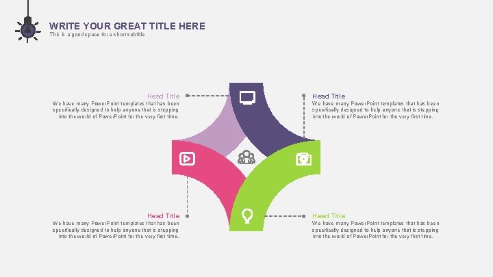 WRITE YOUR GREAT TITLE HERE This is a good space for a short subtitle WRITE YOUR GREAT TITLE HERE This is a good space for a short subtitle