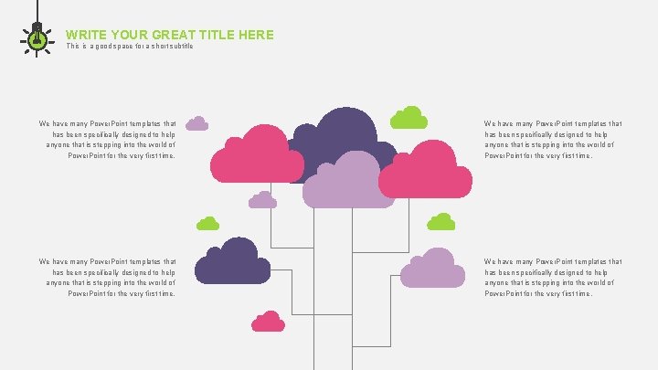 WRITE YOUR GREAT TITLE HERE This is a good space for a short subtitle WRITE YOUR GREAT TITLE HERE This is a good space for a short subtitle