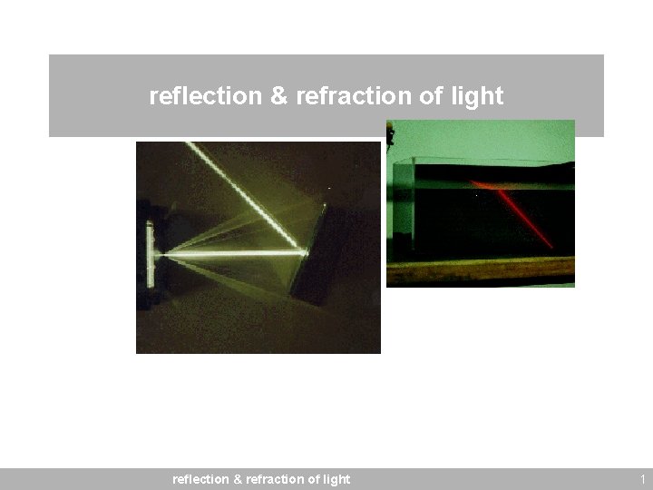 reflection & refraction of light 1 