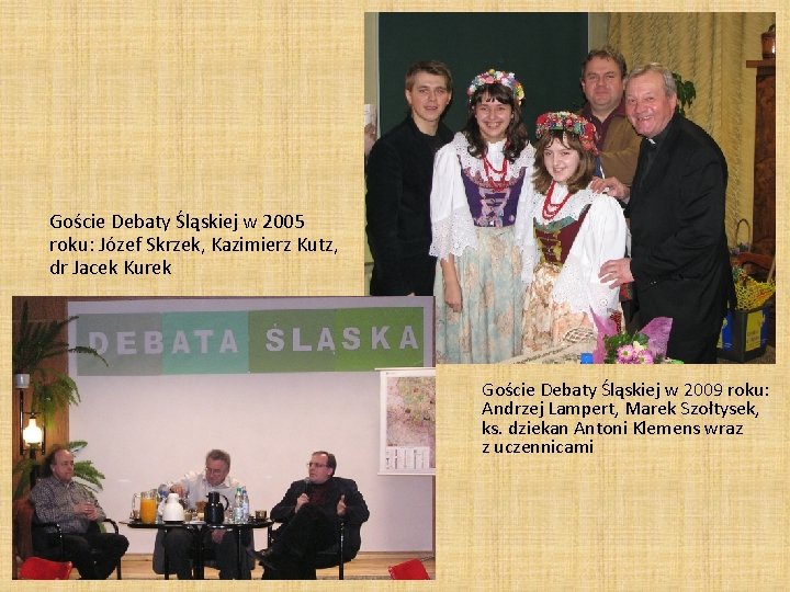 Goście Debaty Śląskiej w 2005 roku: Józef Skrzek, Kazimierz Kutz, dr Jacek Kurek Goście