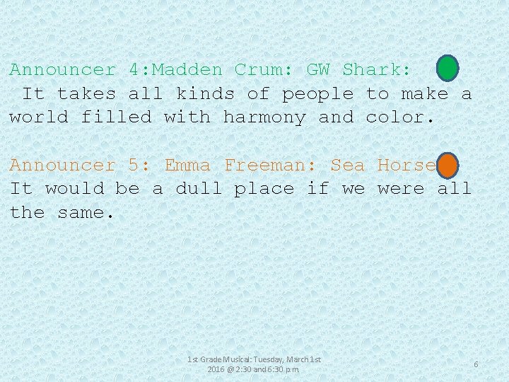 Announcer 4: Madden Crum: GW Shark: It takes all kinds of people to make