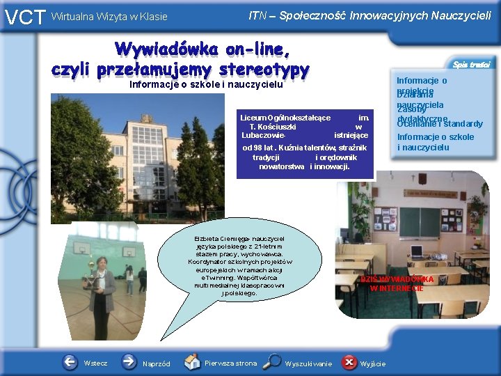 VCT Wirtualna Wizyta w Klasie ITN – Społeczność Innowacyjnych Nauczycieli Wywiadówka on-line, czyli przełamujemy