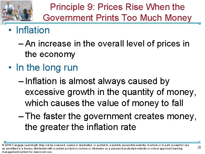 Principle 9: Prices Rise When the Government Prints Too Much Money • Inflation –