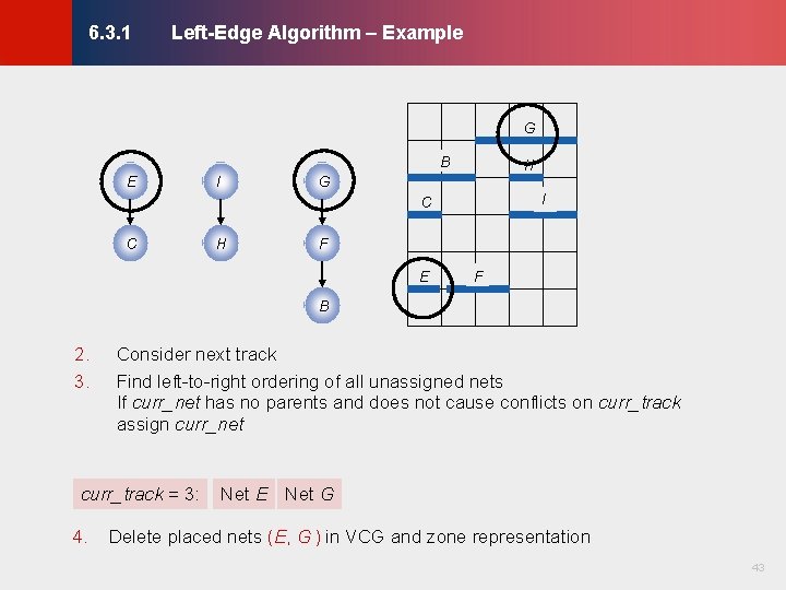 Left-Edge Algorithm – Example © KLMH 6. 3. 1 G B E I H Left-Edge Algorithm – Example © KLMH 6. 3. 1 G B E I H