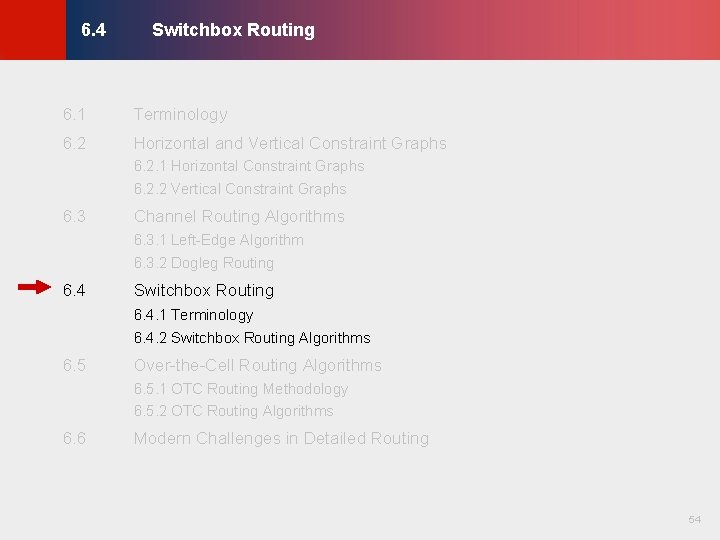 Switchbox Routing © KLMH 6. 4 6. 1 Terminology 6. 2 Horizontal and Vertical Switchbox Routing © KLMH 6. 4 6. 1 Terminology 6. 2 Horizontal and Vertical