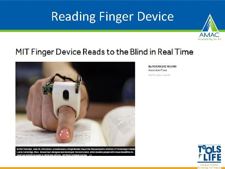 Reading Finger Device 