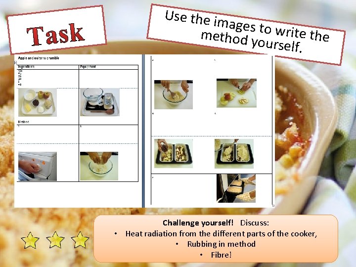 Use the im ages to w rite the method y ourself. Challenge yourself! Discuss: