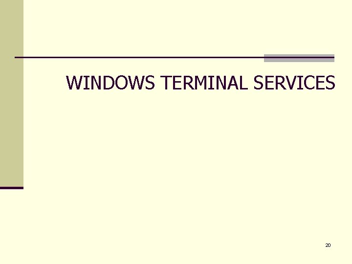 WINDOWS TERMINAL SERVICES 20 