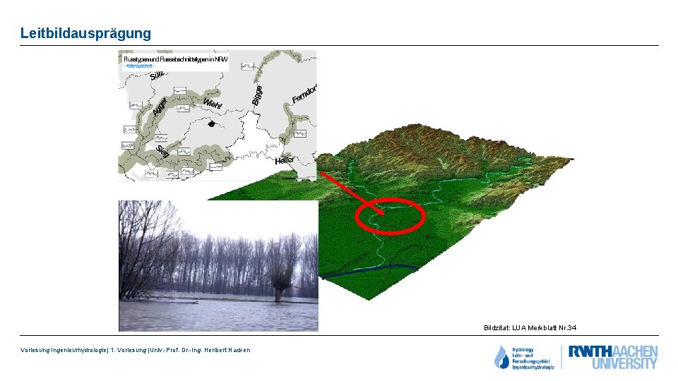 Leitbildausprägung Bildzitat: LUA Merkblatt Nr. 34 Vorlesung Ingenieurhydrologie| 1. Vorlesung |Univ. -Prof. Dr. -Ing.