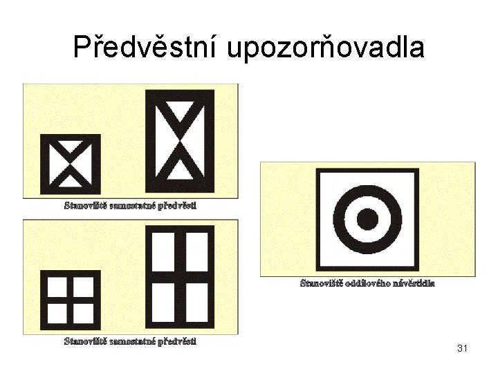 Předvěstní upozorňovadla 31 