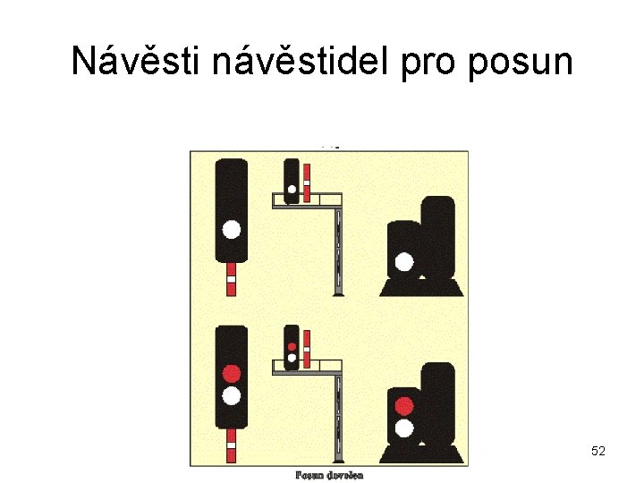 Návěsti návěstidel pro posun 52 