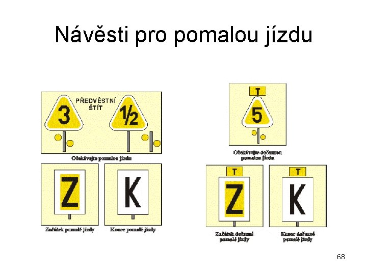 Návěsti pro pomalou jízdu 68 