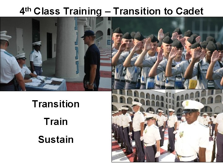 4 th Class Training – Transition to Cadet Transition Train Sustain 