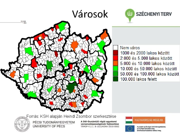 Városok Forrás: KSH alapján Heindl Zsombor szerkesztése 