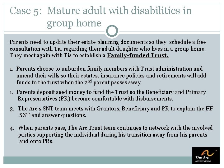 The Arc of Northern Virginia Special Needs Trust