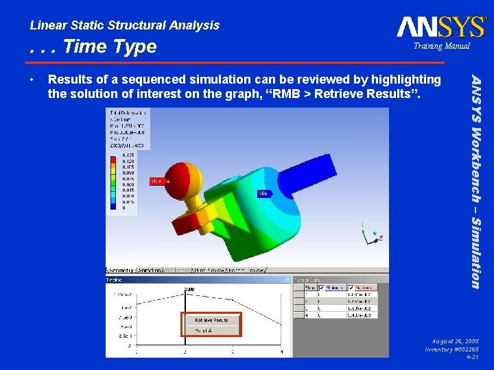 Linear Static Structural Analysis . . . Time Type Results of a sequenced simulation