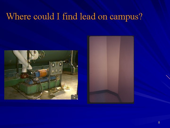 Where could I find lead on campus? 8 