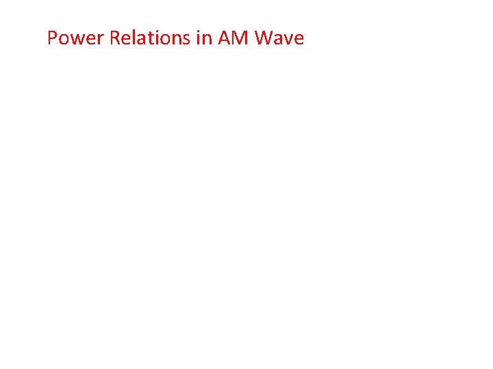 Power Relations in AM Wave 