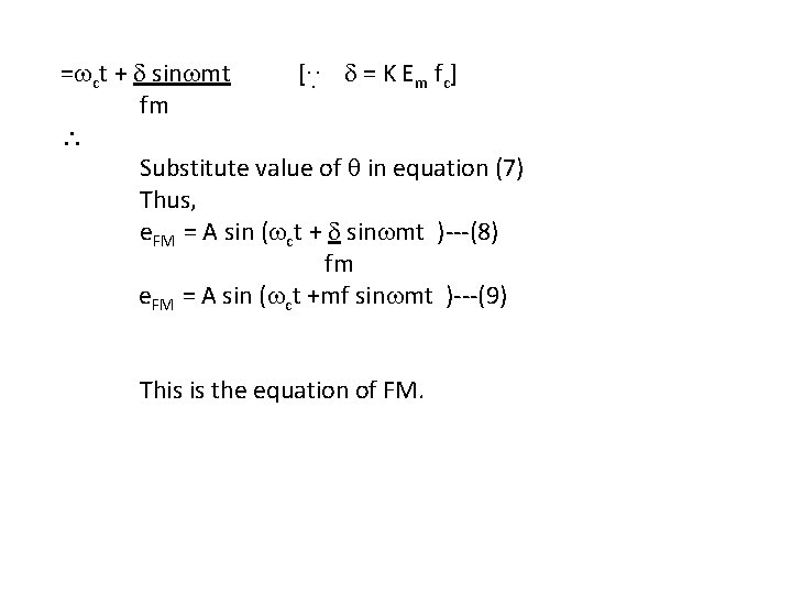 = ct + sin mt [. . . = K E m f c