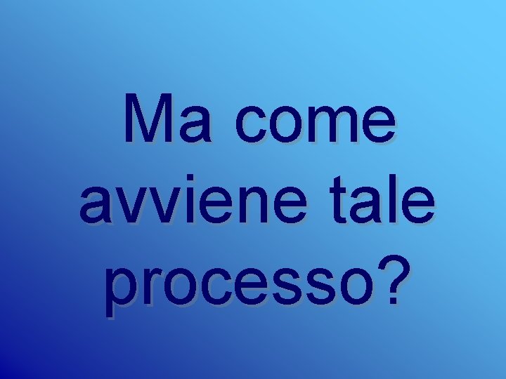 Ma come avviene tale processo? 