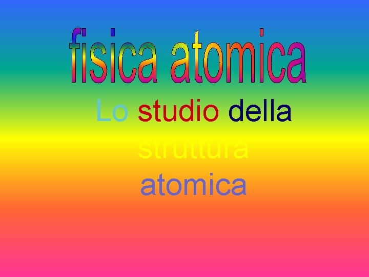 Lo studio della struttura atomica 
