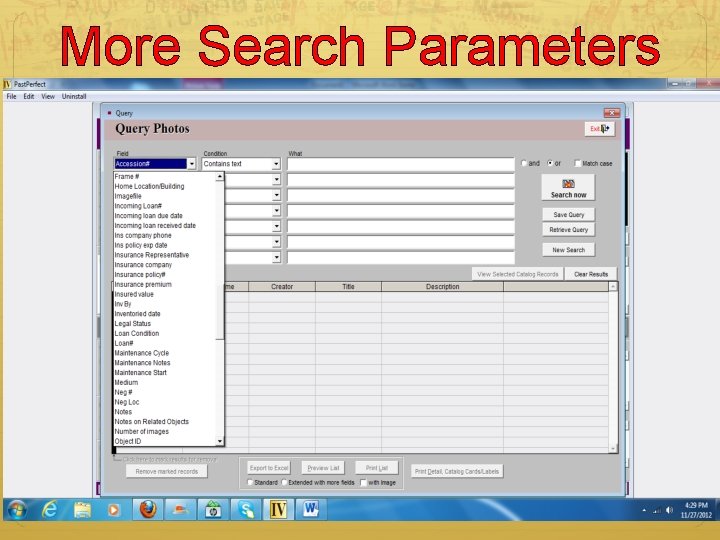 More Search Parameters 