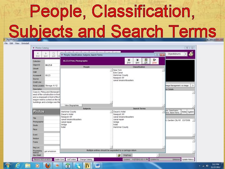 People, Classification, Subjects and Search Terms 