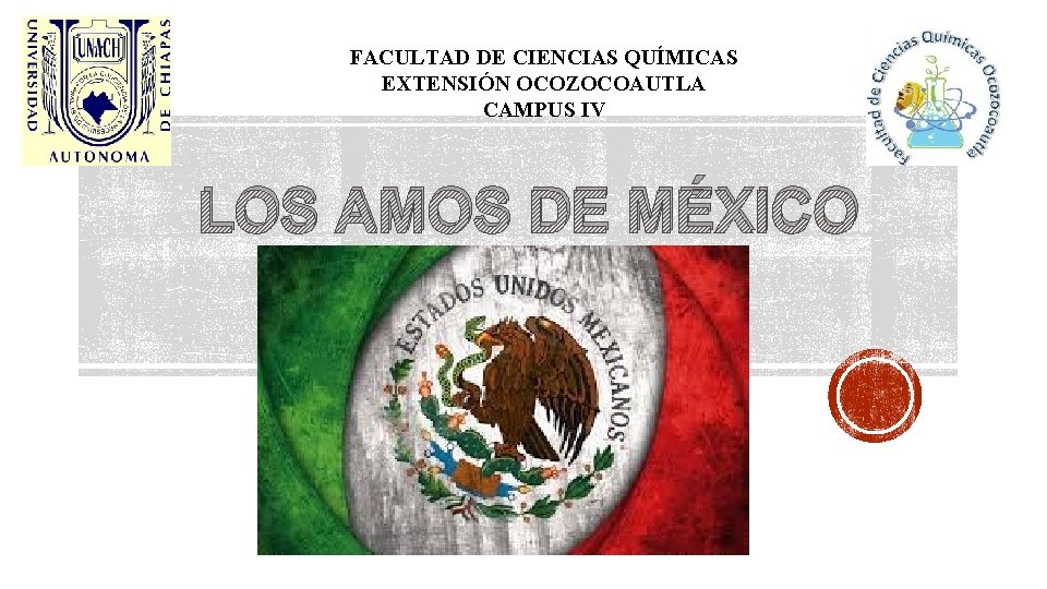 FACULTAD DE CIENCIAS QUÍMICAS EXTENSIÓN OCOZOCOAUTLA CAMPUS IV LOS AMOS DE MÉXICO 