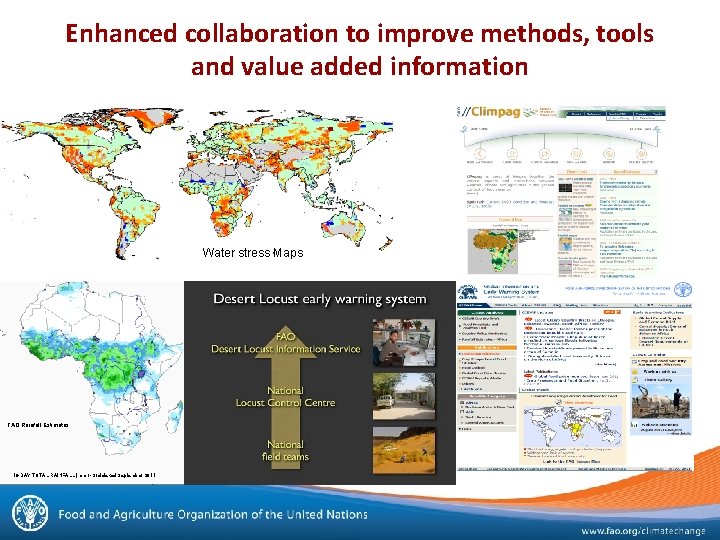 Enhanced collaboration to improve methods, tools and value added information Water stress Maps FAO