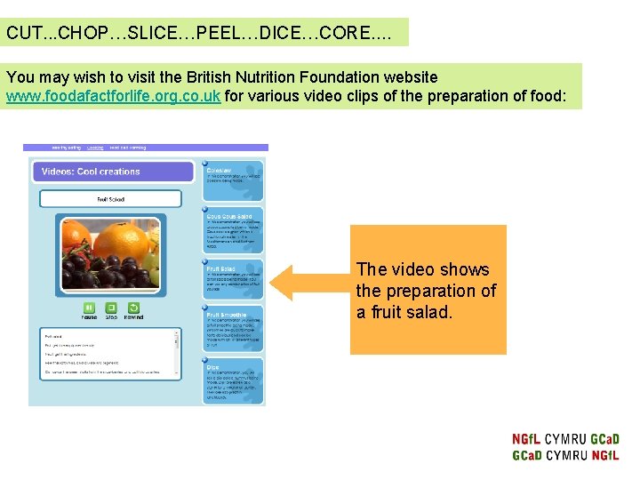 CUT. . . CHOP…SLICE…PEEL…DICE…CORE…. You may wish to visit the British Nutrition Foundation website CUT. . . CHOP…SLICE…PEEL…DICE…CORE…. You may wish to visit the British Nutrition Foundation website