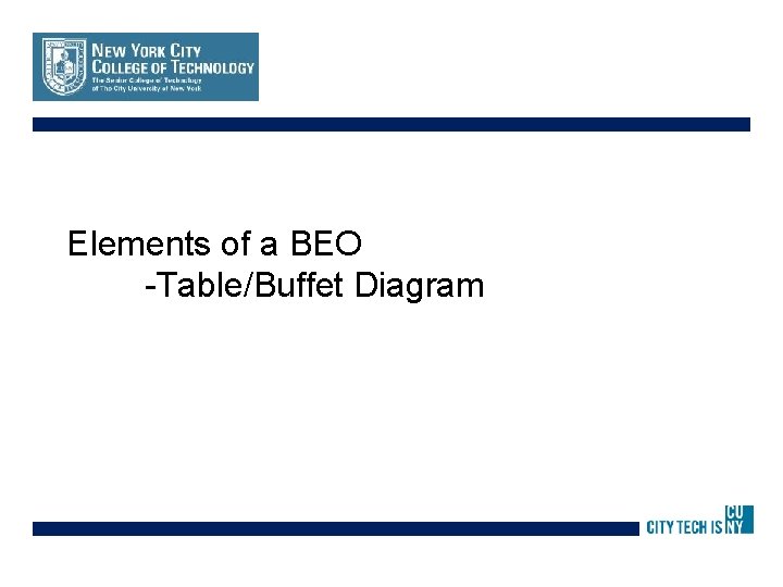 Elements of a BEO -Table/Buffet Diagram 