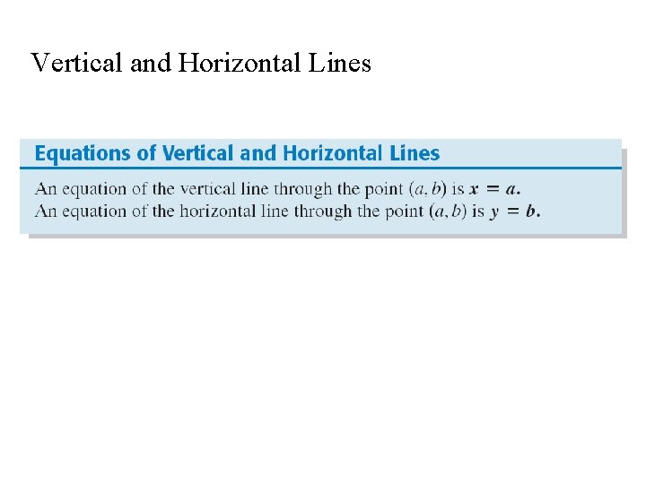 Vertical and Horizontal Lines 