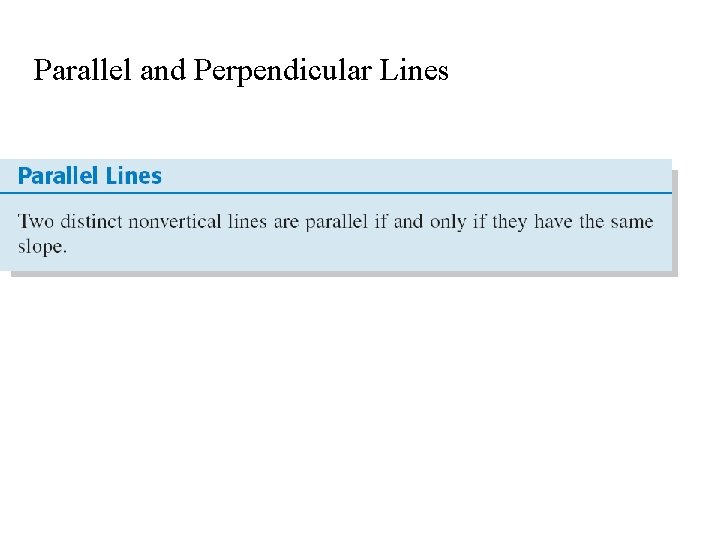 Parallel and Perpendicular Lines 
